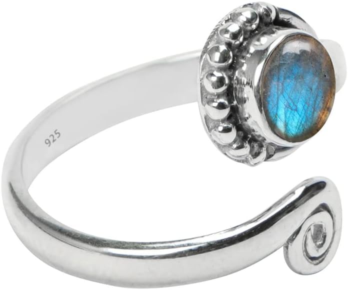 Gemstone Stone Toe Ring 925 Sterling Silver Feet Body Jewellery Handame Toe Ring Gemstone Adjustable Toering For Girls Women Gift Jewellery - Image 4