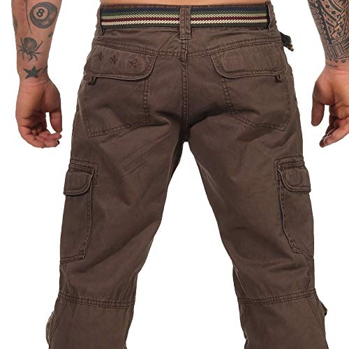Timezone Herren Loose Benitotz Cargo Hose, Braun (Washed Brown 6051), W31/L34(Herstellergröße:31/34)