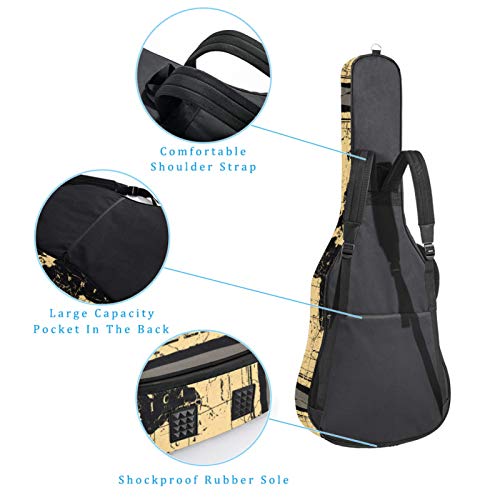 Housse de guitare vintage en tissu Oxford imperméable avec bandoulière réglable Motif carte du monde - Les Beatles, Paul McCartney, John Lennon, RIngo Starr, George Harrison Housse de guitare vintage en tissu Oxford imperméable avec bandoulière réglable Motif carte du monde – Image 4