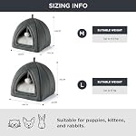 BEDSURE Katzenhöhle große Katzen Dunkelgrau - Faltbare Katzenbett mit waschbaren Kissen, Katzenzelt für Kätzchen kleine, mittelgroße Haustier, weiches und warmes Katzenhaus für drinnen, 40x40x40cm – Bild 5