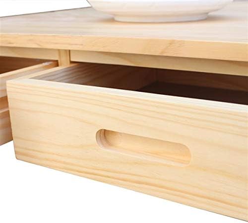 Miniatura 5 de Juego de mesa de comedor, barra de cocina plegable, carrito de desayuno cuadrado plegable para espacios pequeños, isla de cocina con ruedas, carrito