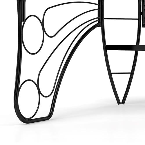 WZONICE98 Outdoor Benches Butterfly Cast Metal Park Bench Garden Bench Patio Seat Outdoor Furniture Outdoor Decor Ergonomic for Garden Yard Park Entrance Black