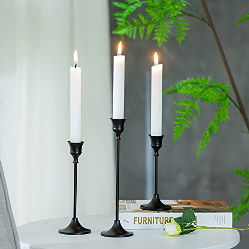 Romadedi Candlestick Holder Matte Black Candle Holder Set Of 3 Decorative Candle Holder For Taper Candle For Fireplace Mantel Dinning Table Home Decorations Black 1 Set thumb #8