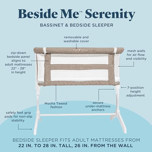 Image of Baby Delight Beside Me Serenity Bassinet, Mocha Tweed