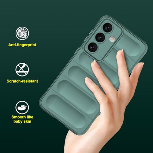 Image of amazon basics Back Case Cover for Samsung Galaxy S24 Plus 5G | Compatible for Samsung Galaxy S24 Plus 5G Back Case Cover | Liquid Silicon Magic Case with Camera Protection | DarkGreen