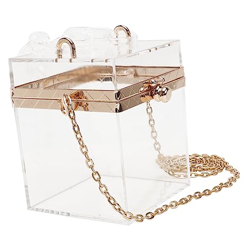 Sac acrylique transparent OUNONA de style boîte carrée rigide haut de gamme