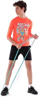 Boys' Orange Volleyball Long-Sleeve T-shirt – Breathable, Comfortable Design, (4-6 Years)