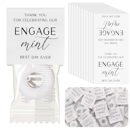 Marspark 200 Pcs Engagement Mint to Be Decoration Stickers Labels Bulk Engagement Party Favors Mint Stickers Favors for Guests, Without Mints