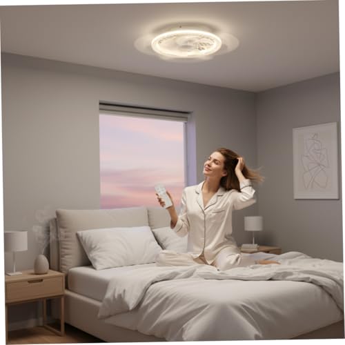 Ventilateur de plafond LED E27 à télécommande avec variateur et 4 vitesses - 7