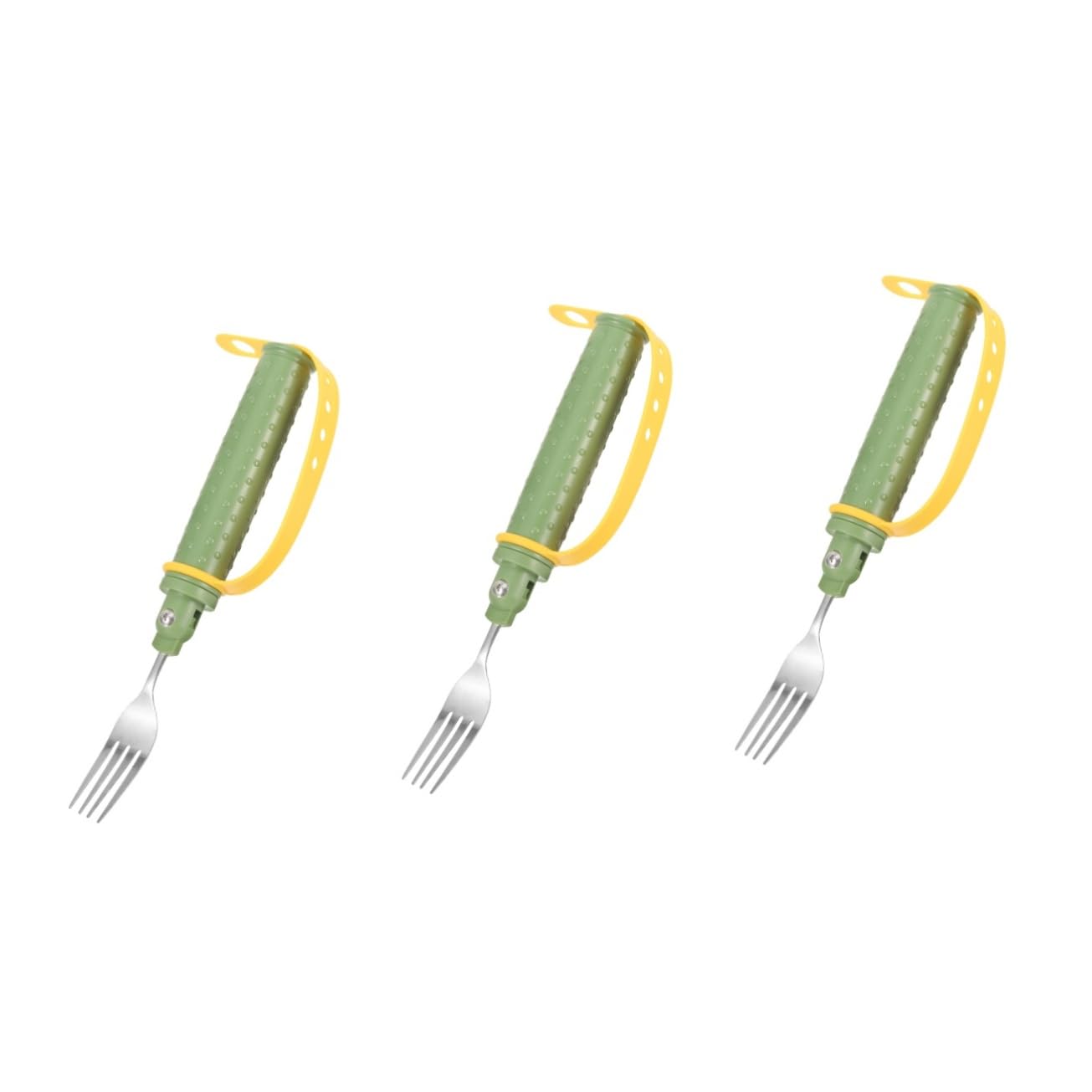 NOLITOY 3pcs Elderly Safe Fork Anti-skid Adaptive Fork for Disabled Portable Adult Utensil