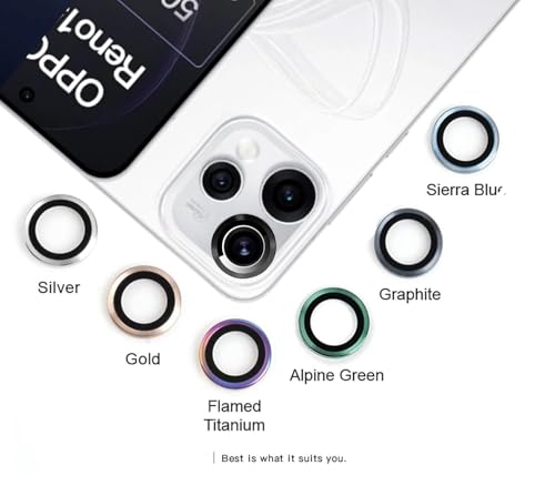 Image of FabeKee Tempered Glass Camera Lens Protector For 9H Hardness, Full Coverage Anti Scratch Camera Metal Ring (Reno15Pro /-black)