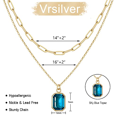 Birthstone Necklace For Women, Blue Topaz Necklace Birthstone Necklace For Women Blue Necklaces For Women November Birthstone Necklace November Birthstone Jewelry Layered Gold Necklaces For Women #TOP4