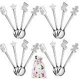Aneco 16 Pack Christmas Mini Spoons Set Stainless Steel Spoon for Coffee Tea Soup Sugar Dessert Seasoning Ice Cream