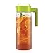 Takeya Flash Chill Iced Tea Maker - Airtight & Durable Iced Tea Maker Jug with Silicone Carry Handle - Leak-Proof & Lightweight Tea Infuser with Patented Flash Chill Technology - 2 Quart, Avocado