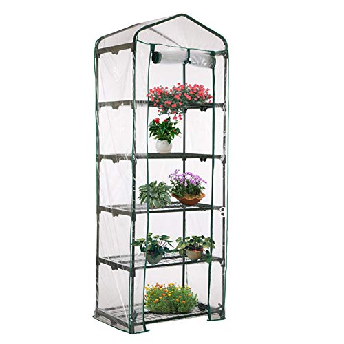 Mini Serre - PVC Couvercle, Serre De Jardin, avec Bâche Amovible Balcon Terrasse Tente, Étanche Et Anti-UV, pour Faire Pousser Et Protéger Plantes (Non Compris Le Support en Fer)