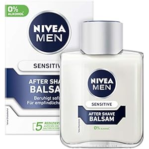 NIVEA MEN Sensitive After Shave Balsam (100 ml), beruhigendes After Shave, feuchtigkeitsspendende Hautpflege nach der Rasur mit Kamille und Vitamin E