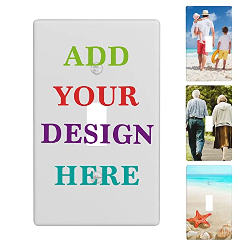 Custom Wall Plate Light Switch Plate Covers with Photo Text Logo Personalized Design Customized Print Wall Decorative Home Decor - Toggle Single