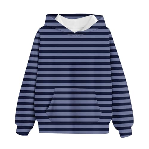 Girls Cute Striped Hoodies Kids Long Sleeve Oversized Fashion Pullover Tops Fall Winter Clothes 3-14 Years2