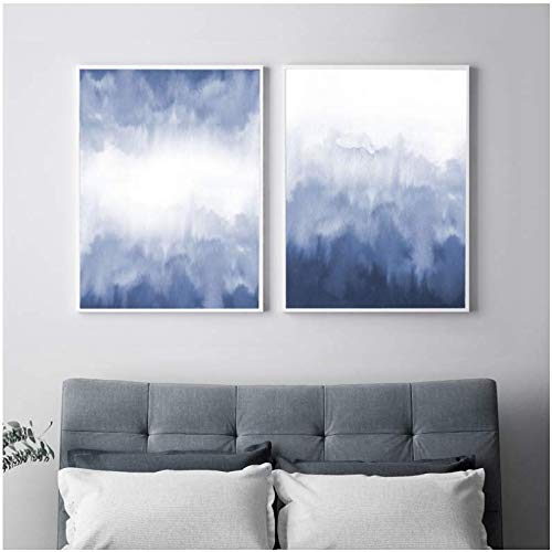 Affiches et impressions bleu aquarelle pour sublimer la décoration du salon modern