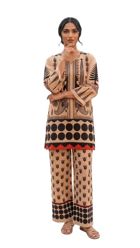 OOJAL Printed Co-ord Set Designer Kurti Set for Women – Ethnic Fusion Wear with Geometric Pattern-picture-53