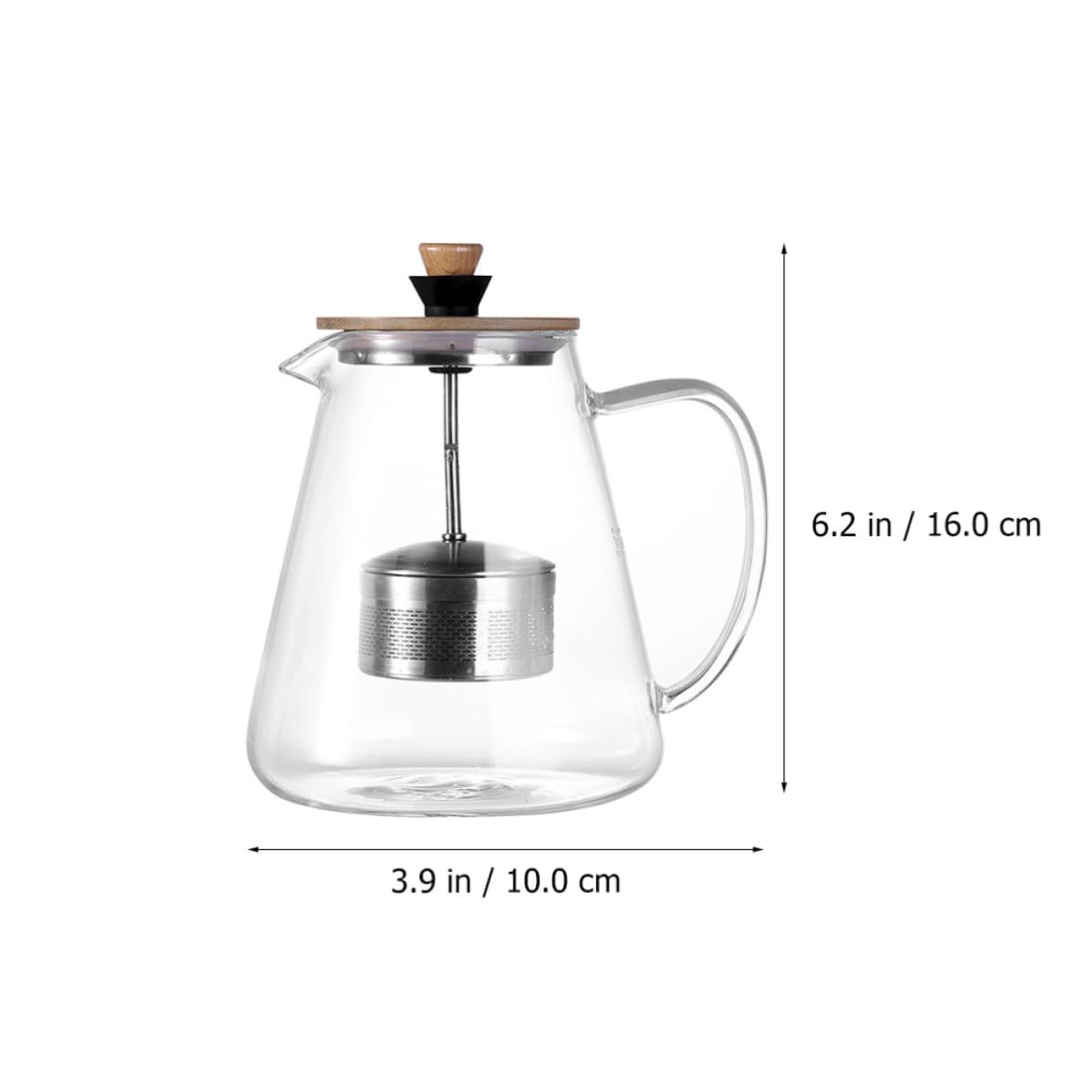 jojofuny Tetera de Vidrio con Infusor de Acero Inoxidable Resistente al Calor y Anti-grietas de 750ml para Oficina y Tiendas con Diseño Elegante y Único