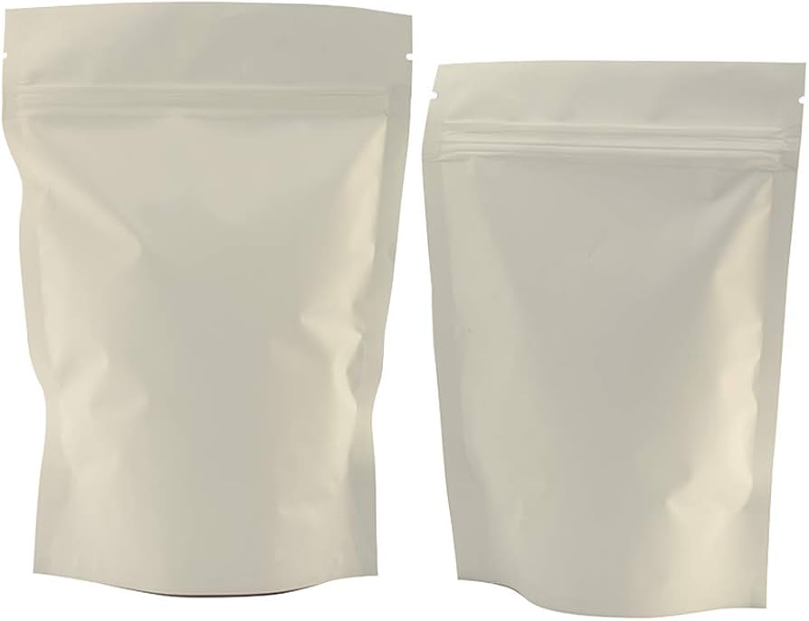 Maruthi Plastics Matte White Stand Up Pouch with Zipper (1.5kg) (Pack of 100) : Amazon.in: Home & Kitchen