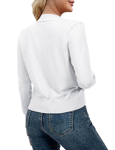 Image of AAMILIFE Women Long Sleeve Cropped Knit Sweater Cardigans Open Front Bolero Shrug