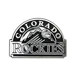 team promark mlb chrome automobile emblem, silver