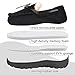 NCCB Girls Slippers Size 5 Memory Foam Winter Warm Nonslip Casual Moc Slippers for Big Kids Indoor Outdoor Black
