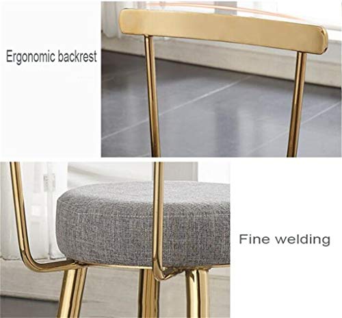 Tabouret de bar solide et durable assise lin et dossier confort