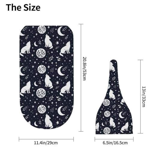 Image of Boho Wolf Newborn Swaddle Blankets Hat Sets Soft Baby Receiving Blanket Swaddle for Baby Shower Infant Boy Girl Gift