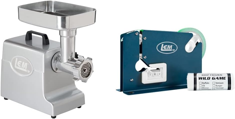 LEM Products 1158 Mighty Bite Electric Meat Grinder, Aluminum & Products 200 Ground Meat Packaging System
