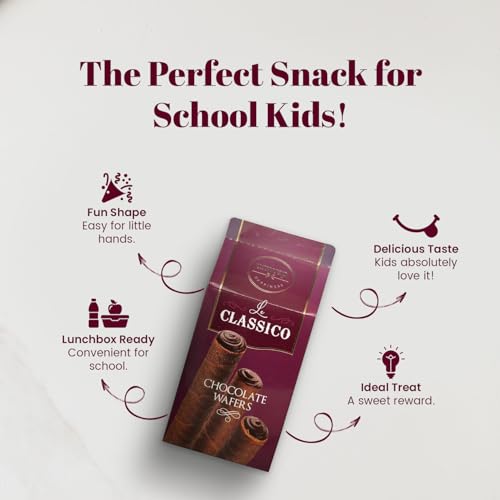 Image of Unwrap Happiness Le Classico Chocolate Wafer 2 x 85 Grams | Wafer Chocolate Rolls | Combo Pack Offer Pack | Zero Cholesterol | Vanilla Flavour | Choco Cream Filled Rolls | Snack For School Kids