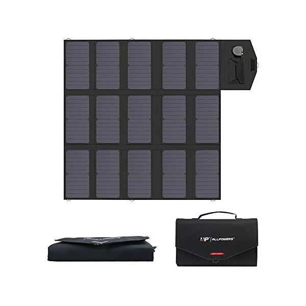 ALLPOWERS 100W Faltbares Solarpanel Solar ladegerät Solarmodul für Tragbare Powerstation mit 2 x USB Anschluss Outdoor Solargenerator für Reisen, Camping und Garten