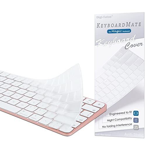 Keyboard Cover for New M4 iMac Magic Keyboard (Model A3203/A2450, w/o Touch ID, w/o Numeric Key) - Ultra Thin, Protective and Clear Keyboard Cover Protector Skin by Digi-Tatoo - Used condition - US$9.86