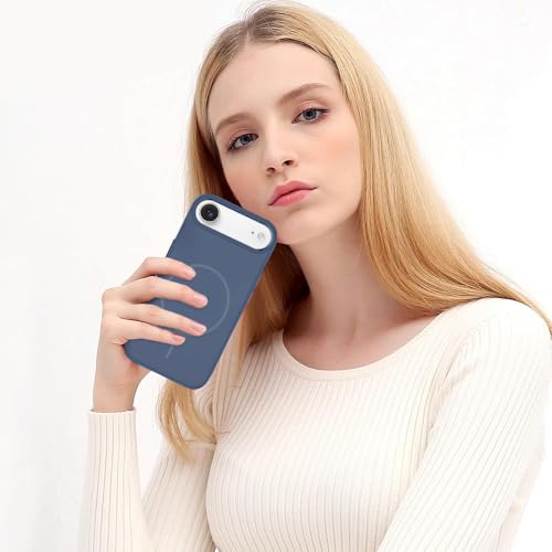 Image of iPhone 17 Air Silicone Magsafe Case | Shock Proof Design & Camera Protection | Premium Rubberised Apple iPhone 17 Air Cover (Microfiber Lining) | Magnetic Liquid Silicone - Navy Blue