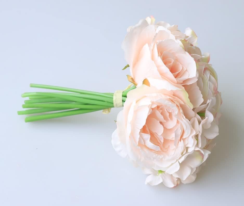 Miniatura 3 de Cezesuja Flores artificiales, hortensias de rosa, flores de seda falsas, ramos de novia para novia, dama de honor para bodas, fiestas y decoración