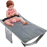 QISHENG - Toddler Baby Travel Airplane Bed, Portable Airplane Seat Extender & Footrest, Essentials for Kids Flying & Playing, Soft Fabric, Must-Have for Long Flight. (Grey)