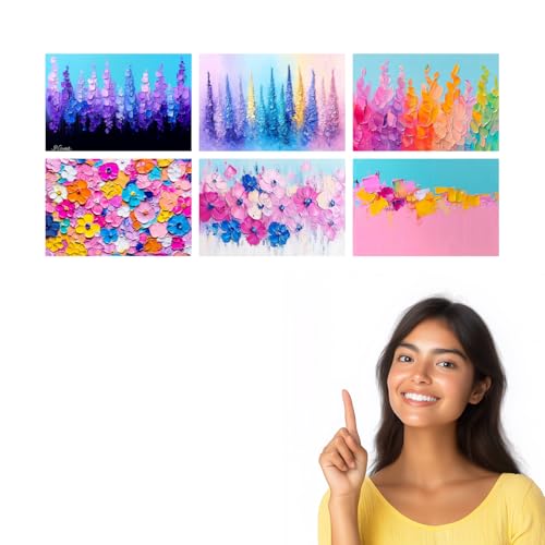Image of SiddArtify Floral Wall Art Prints Set - Abstract Flower Poster Decor for Living Room Bedroom Office - 12x18 inch Board Pack of 6