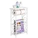 Collections Etc White Toilet Paper and Magazine Holder with Scrolling Design - Decorative Bathroom Table, White