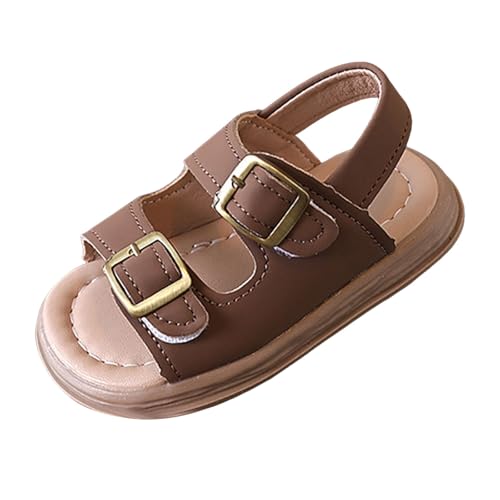 IWIHMIV Slip On Sandals for Girls Summer Lightweight Soft Bottom Comfortable Beach Shoes Boys Outdoor Leather Sandals