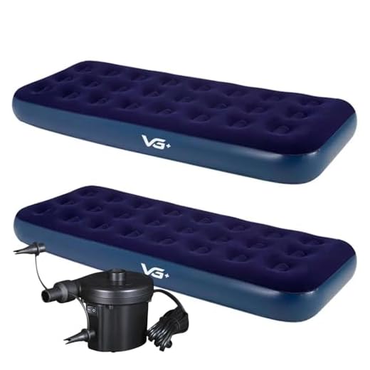 VG PLUS, Kit 2 Colchões Infláveis Solteiro Flocked Comfort Com Bomba Elétrica VG Plus 110v