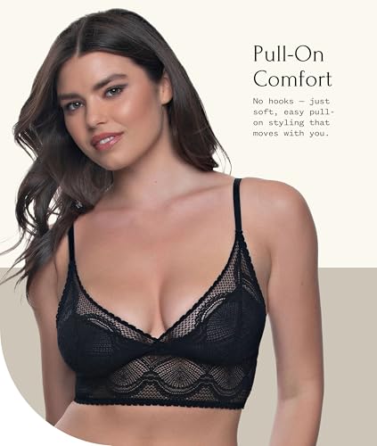 Image of Felina Finesse Cami Bralette - Stretchy Lace Bralettes for Women - Sexy and Comfortable