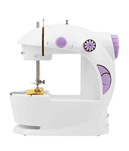 Portable 4 in 1 Mini Sewing Machine with Adapter and Foot Pedal,White