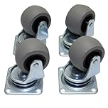 Pack of 4 x Heavy-Duty Furniture Caster Wheel 40 mm - Rubber, Ball Bearings, Smooth Rolling, Swivel Plate, No-Scratch, Perfect for Home & Office Use on Cabinets, TV Stands, Industrial Shelves, Tables