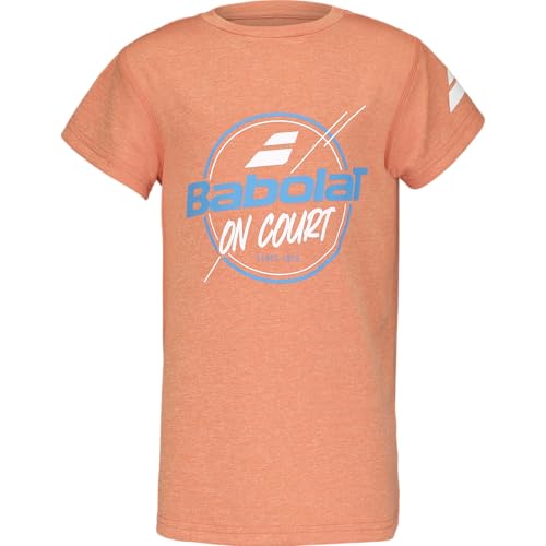 Image of Babolat, Boys' Graphic T-Shirt Exercise T-Shirt, Short Sleeve, Round Neck, 100% Cotton, Ideal for Sports and Leisure, Optimal Comfort Orange