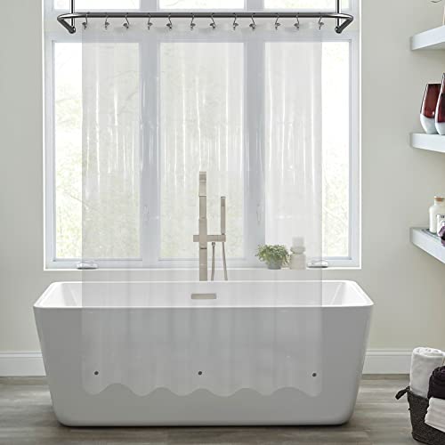 Image of Mrs Awesome Long Shower Curtain Liner with 3 Magnets, 72x78 Clear PEVA Shower Liner, 78 Length Plastic Shower Curtain for Bathroom, Waterproof, 72 x 78, Clear