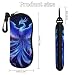 4TH N Casual Fashion Sunglasses Bags with Hanging Hooks, Portable Blue Bird Purple Feather Storage Glasses Pouch Holder for Women and Men Daily Use