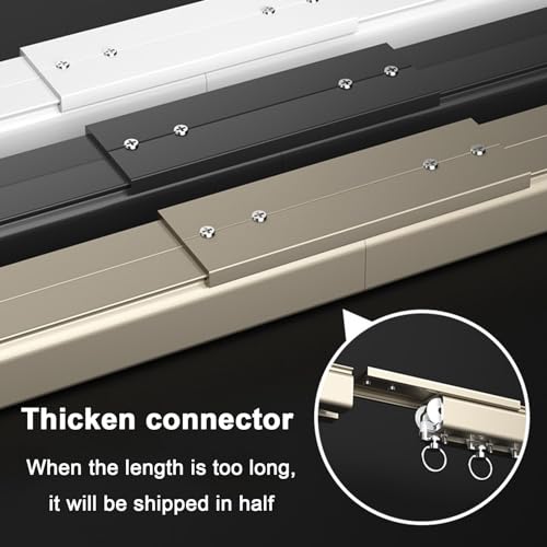 Sistema de rieles de aluminio de 340 cm negro para montaje en techo y pared 4