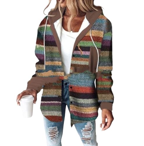 Hoodies for Women Zip Plaid Jacket Long Sleeve Oversized Basic Running Hooded Sweatshirt with Pockets Coat Outwear2